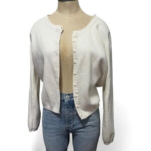Beautiful 95% Cotton Thick White cardigan